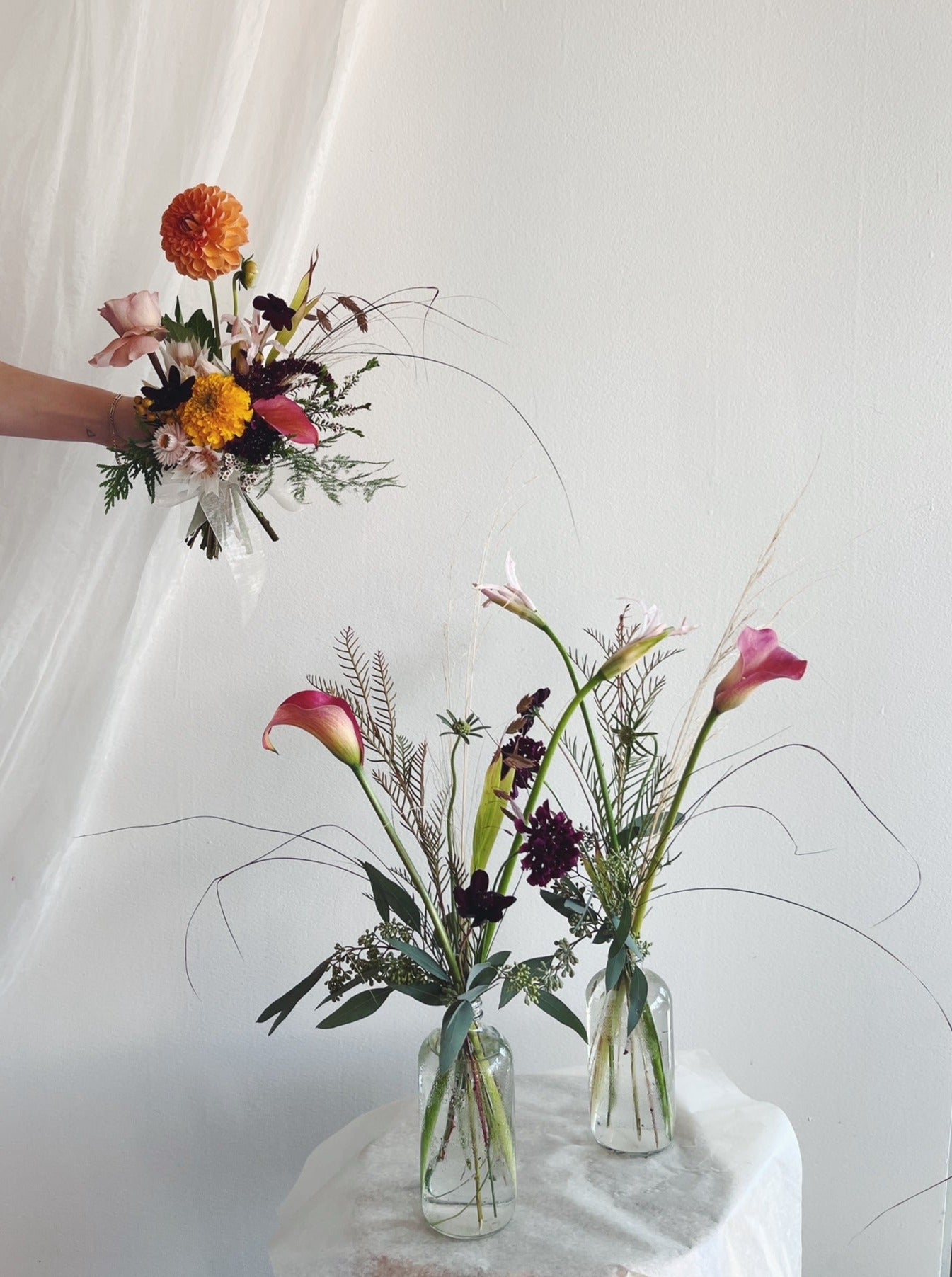 Flower Delivery Vancouver-Wedding Bottle Arrangement-Wedding Flowers-Florist-The Wild Bunch Flower Shop