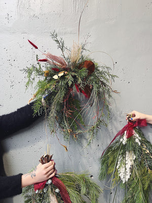 Flower Delivery Vancouver-Seasonal Freestyle Wreath-Wreaths-Florist-The Wild Bunch Flower Shop