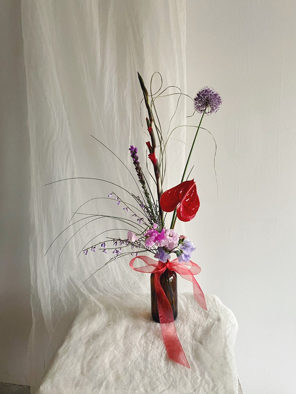 Flower Delivery Vancouver-The Valentine's Bottle Arrangement-Arrangements-Florist-The Wild Bunch Flower Shop