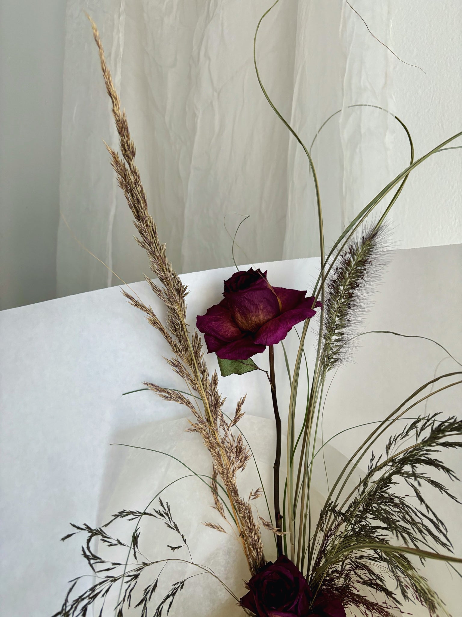 Flower Delivery Vancouver-Roses & Grasses Bouquet #1-Dried Flower Bouquets-Florist-The Wild Bunch Flower Shop