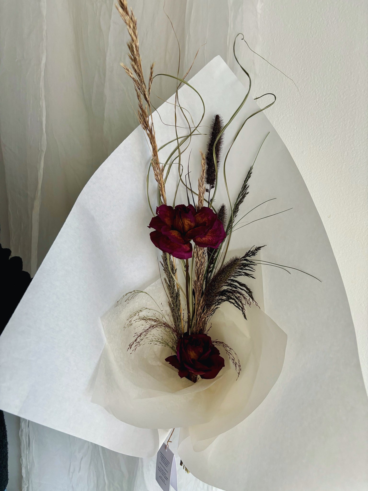 Flower Delivery Vancouver-Roses & Grasses Bouquet #2-Dried Flower Bouquets-Florist-The Wild Bunch Flower Shop