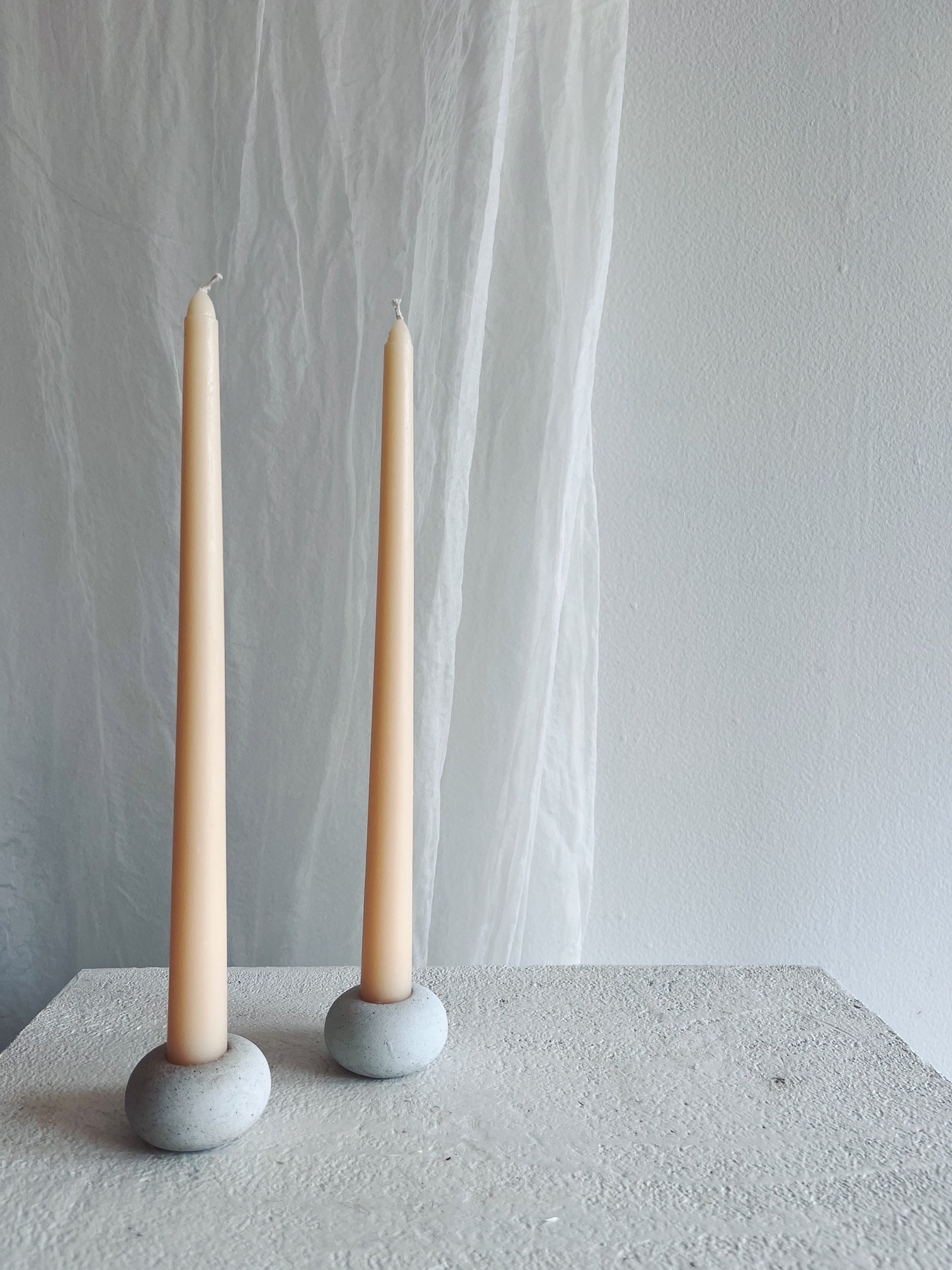 Natural Ceramic Candle Holder - Grey