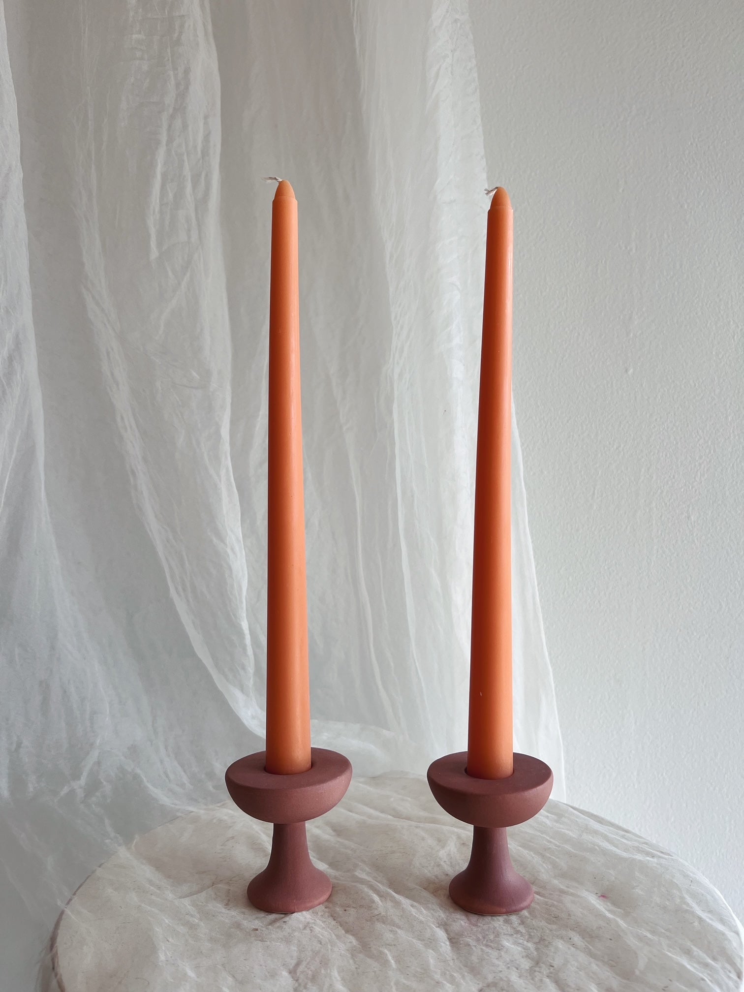 12 Inch Soy Wax Taper Candle - Apricot