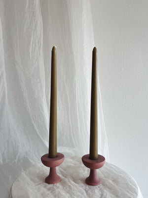 12 Inch Soy Wax Taper Candle - Olive