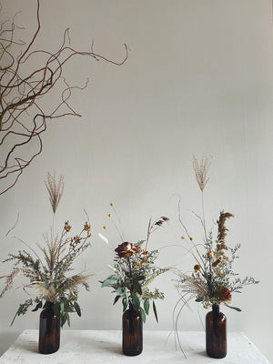 Arrangements - The Dried Bottle Arrangement - The Wild Bunch Florals - The Wild Bunch Florist - Vancouver Flower Shop Delivery
