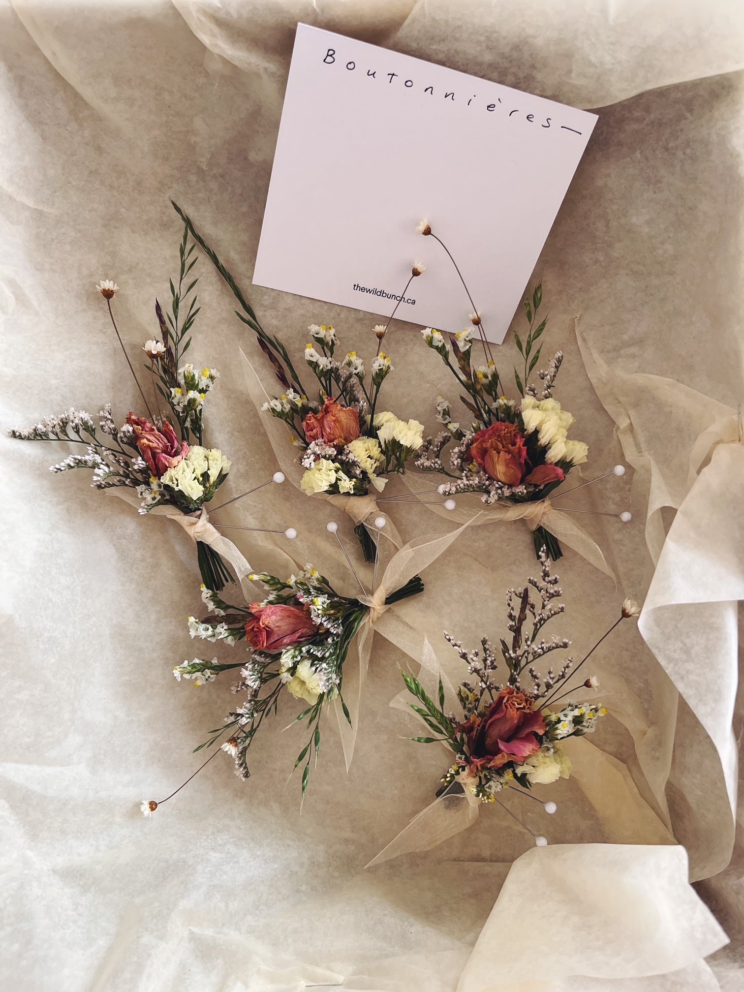 Pin-On Wearable Flowers. Local Vancouver Wedding Flowers. Top